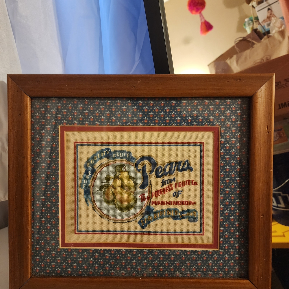 Wooden Picture Frame with Pears Design
